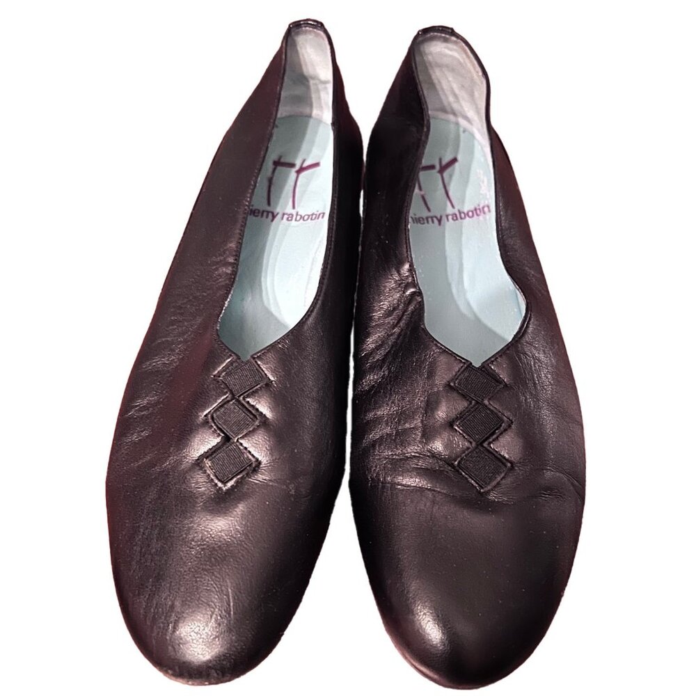 Thierry Rabotin Grace black leather flats size 38 1/2